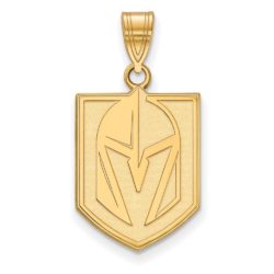 SS 14k Yellow Gold Plated NHL Vegas Golden Knights Large Pendant