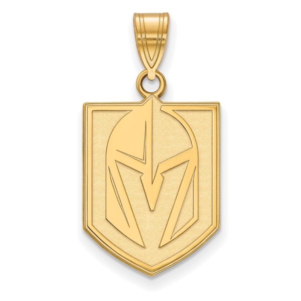 SS 14k Yellow Gold Plated NHL Vegas Golden Knights Large Pendant