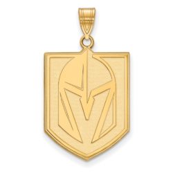 SS 14k Yellow Gold Plated NHL Vegas Golden Knights XL Pendant