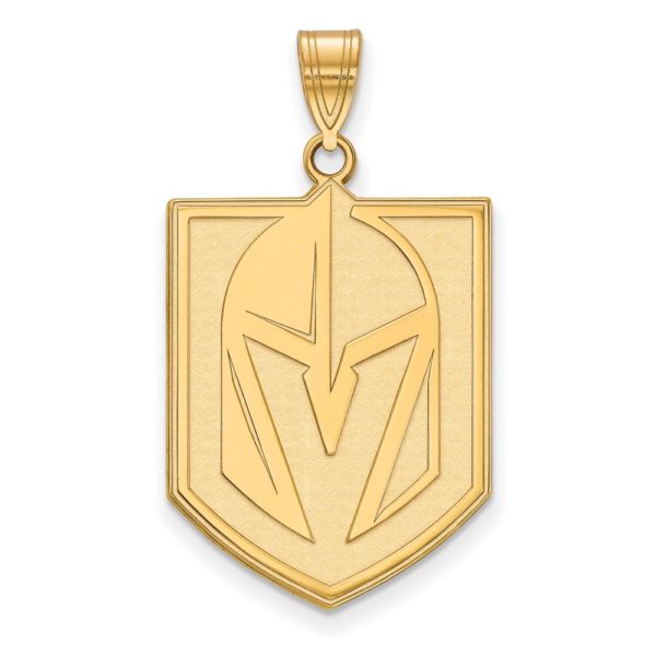 SS 14k Yellow Gold Plated NHL Vegas Golden Knights XL Pendant