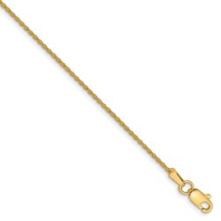 1.2mm, 14k Yellow Gold, Solid Parisian Wheat Chain Anklet, 10 Inch