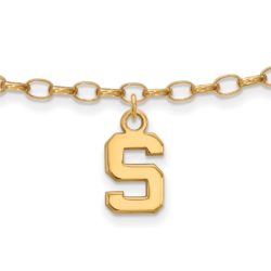 14k Gold Plated Silver Michigan State University Anklet, 9 Inch