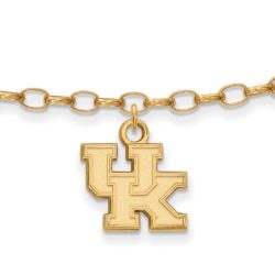 14k Gold Plated Silver University of Kentucky Anklet, 9 Inch