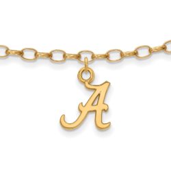 14k Gold Plated Sterling Silver Univ. of Alabama Anklet, 9 Inch