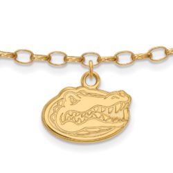 14k Gold Plated Sterling Silver Univ. of Florida Anklet, 9 Inch