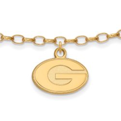 14k Gold Plated Sterling Silver Univ. of Georgia Anklet, 9 Inch