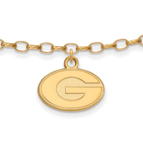 14k Gold Plated Sterling Silver Univ. of Georgia Anklet, 9 Inch