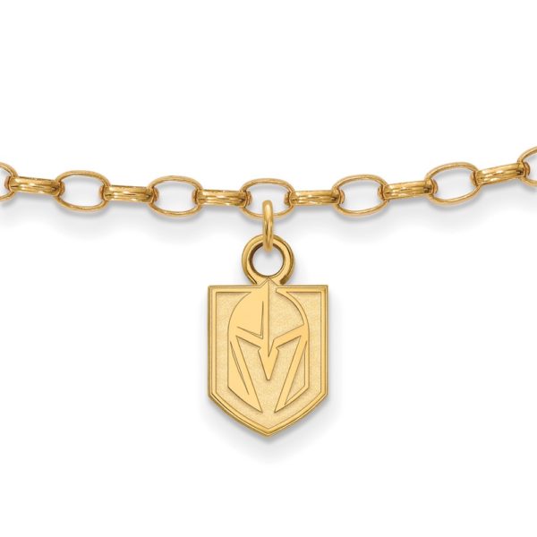 SS 14k Yellow Gold Plated NHL Vegas Golden Knights Anklet, 9 In