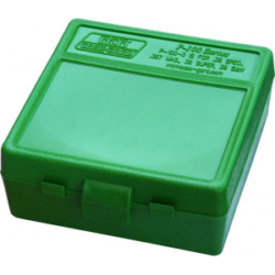 MTM AMMO BOX 100 RD FLIP-TOP 38 - 357 GREEN