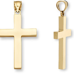 Plain 14K Gold Women's Cross Pendant