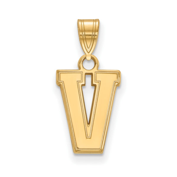 10k Yellow Gold Vanderbilt U. Small Initial V Pendant