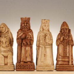 House of Hauteville Chessmen - Antique White and Brown Marble Resin