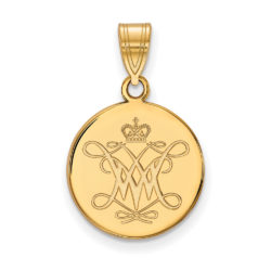 10k Yellow Gold William and Mary Medium Disc Pendant