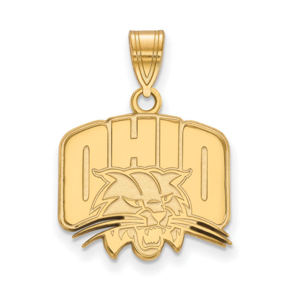 14k Gold Plated Silver Ohio U. Medium Pendant