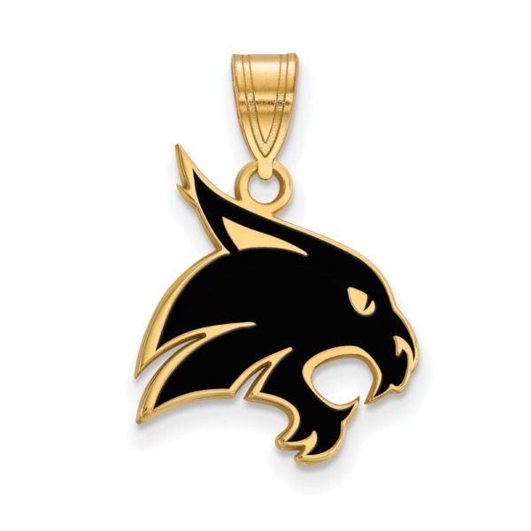 14k Gold Plated Silver Texas State Large Enamel Pendant