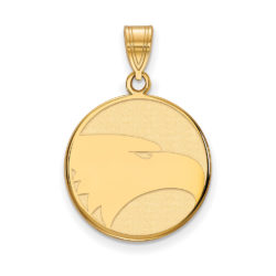 14k Yellow Gold Georgia Southern U Large Mascot Disc Pendant