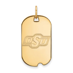 10k Yellow Gold Oklahoma State Dog Tag Pendant