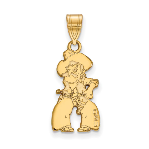 10k Yellow Gold Oklahoma State Large Mascot Pendant