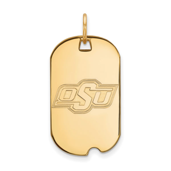 14k Gold Plated Silver Oklahoma State Dog Tag Pendant