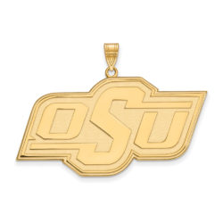 14k Gold Plated Silver Oklahoma State XL Pendant