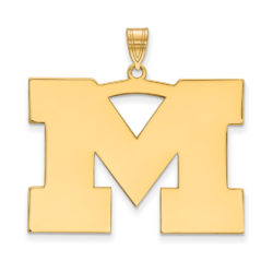 14k Gold Plated Silver U. of Michigan XL Initial M Pendant