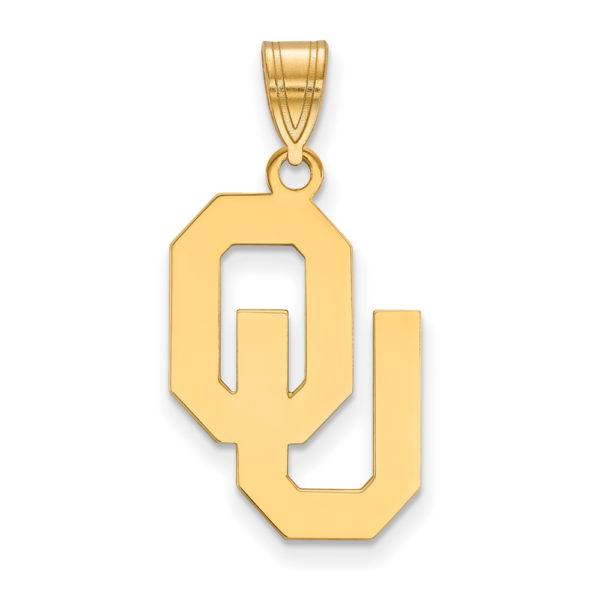 14k Gold Plated Silver U. of Oklahoma Large Pendant