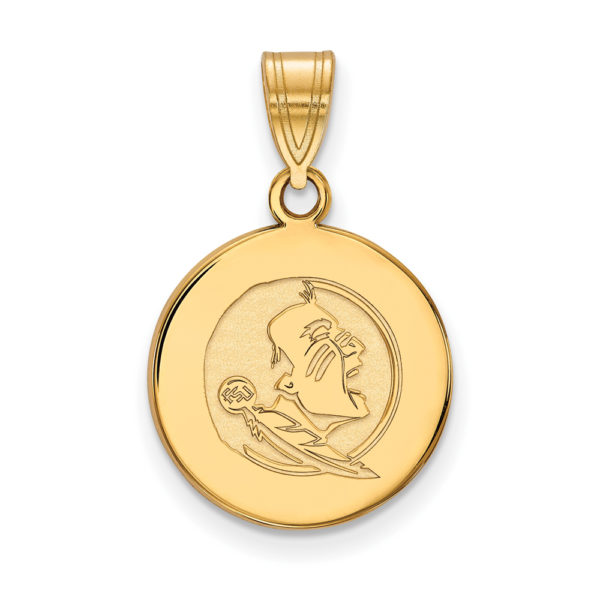 10K Yellow Gold Florida State Medium Disc Pendant