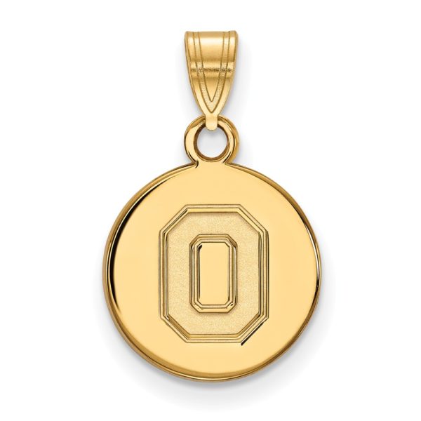 10k Yellow Gold Ohio State Small Disc Pendant