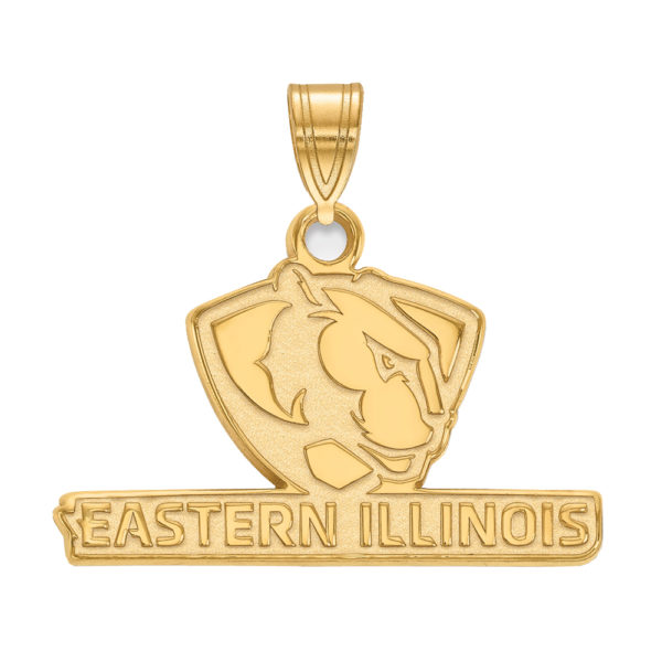 14k Gold Plated Silver Eastern Illinois U Small Pendant