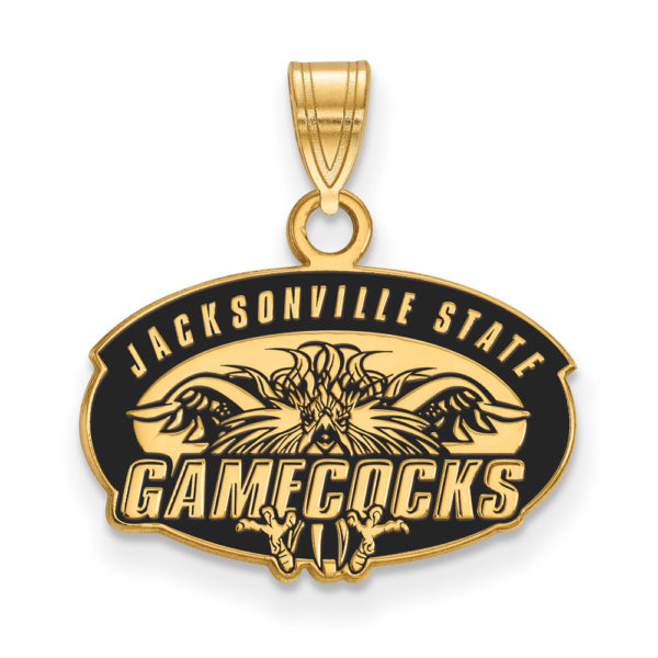 14k Gold Plated Silver Jacksonville State U. Small Enamel Pendant