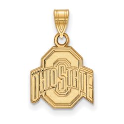 14k Gold Plated Silver Ohio State Small Logo Pendant