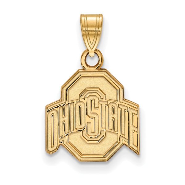 14k Gold Plated Silver Ohio State Small Logo Pendant