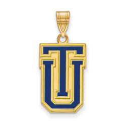 14k Gold Plated Silver The U. of Tulsa Large Enamel 'TU' Pendant