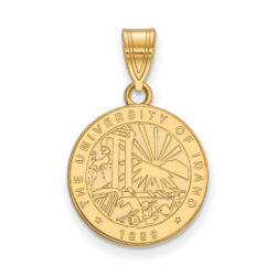 14k Gold Plated Silver U. of Idaho Medium Crest Pendant