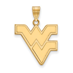 14k Gold Plated Silver West Virginia U. Large Logo Pendant