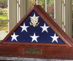 American Flag Case Pedestal for 5 X 9.5 Flag - Burial Flag