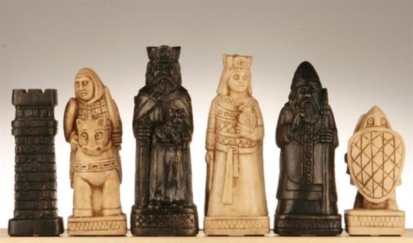 House of Hauteville Chessmen - Antique White and Black Marble Resin