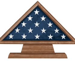 Memorial Flag Case for 3 X 5 Flag+Pedestal With Engraved Plate