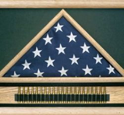 Military 21 Gun Salute Flag Display Case