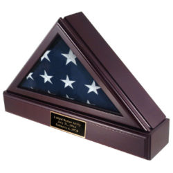 Militery Flag Shadow Box, Pedestal and Plate for 5Ft by 9Ft Flag