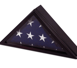 Officers 3Ft X 5Ft Flag Display Case In Black Cherry Finish