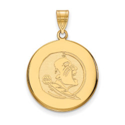 10K Yellow Gold Florida State Large Disc Pendant