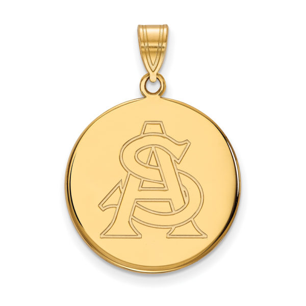 10k Yellow Gold Arizona State Large Disc Pendant