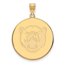 10k Yellow Gold Baylor U XL Bears Disc Pendant