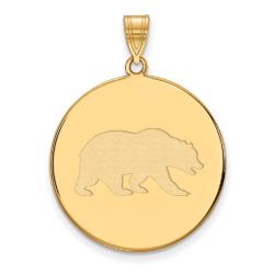 10k Yellow Gold California Berkeley XL Mascot Disc Pendant