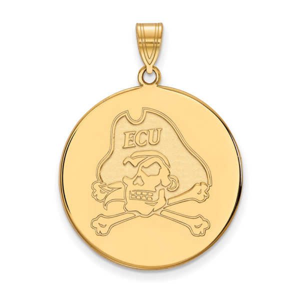 10k Yellow Gold East Carolina U XL Disc Pendant