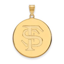 10k Yellow Gold Florida State XL 'FS' Disc Pendant