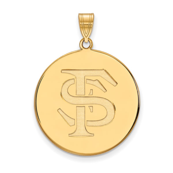 10k Yellow Gold Florida State XL 'FS' Disc Pendant