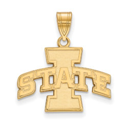 10k Yellow Gold Iowa State Medium 'I STATE' Pendant