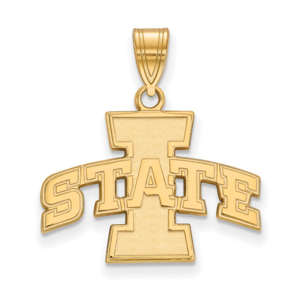 10k Yellow Gold Iowa State Medium 'I STATE' Pendant